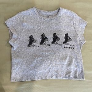 Brandy Melville gray baby tee